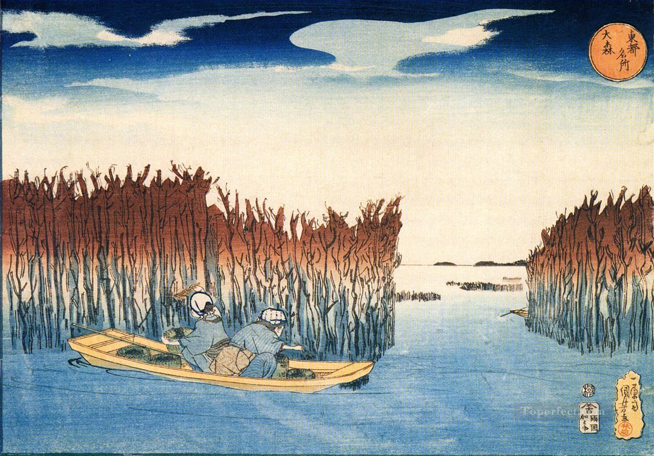 seaweed gatherers at omari Utagawa Kuniyoshi Japanese Oil Paintings